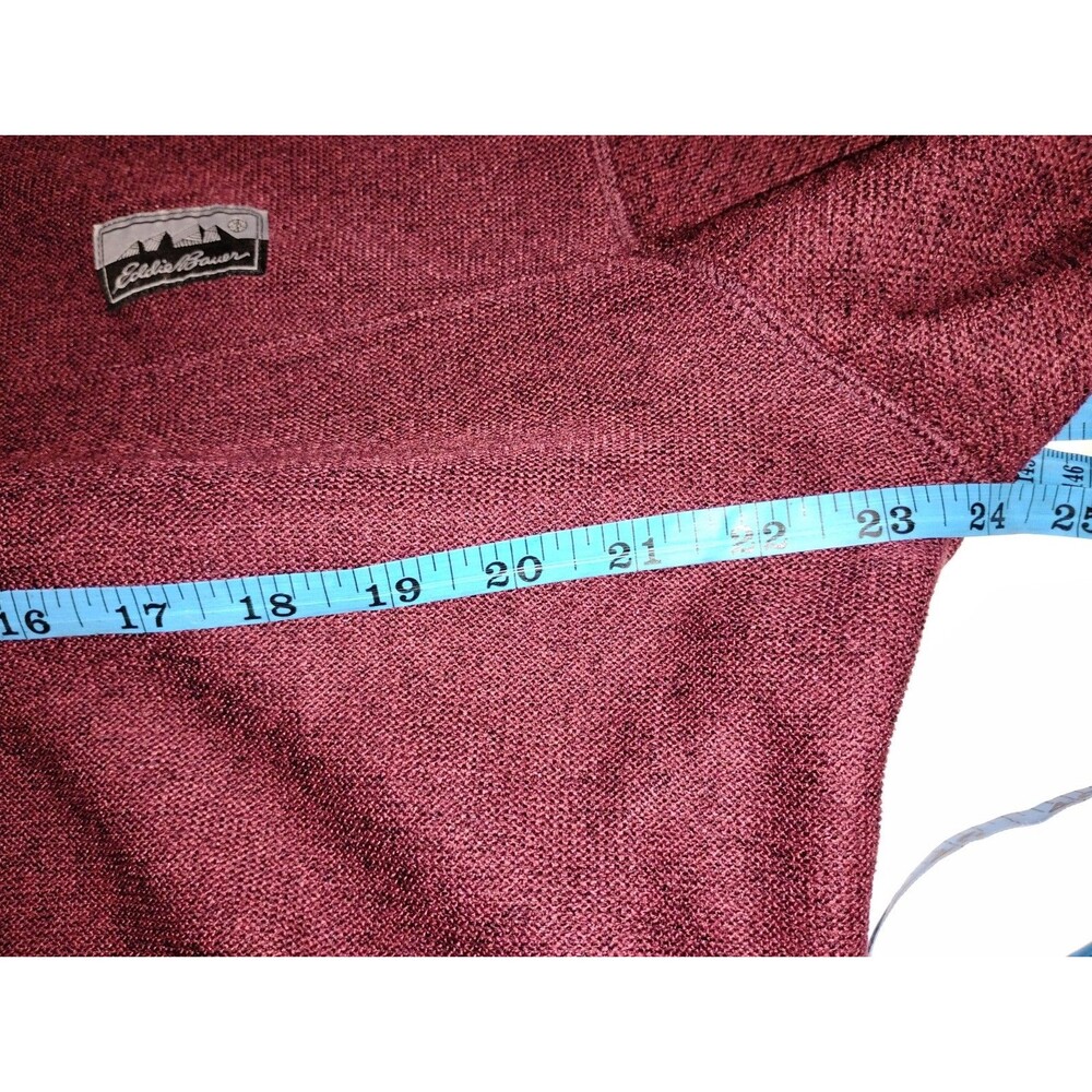 EDDIE BAUER 1/4 Snap Pullover Sweater Mens M Tawny Port Fleece Knit Outdoor NWT - Picture 5 of 5